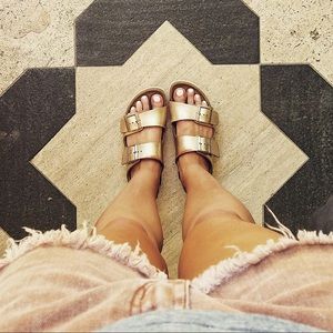 womens gold birkenstocks